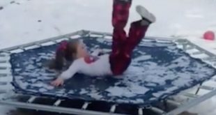 Неудачный прыжок американской девочки на батуте покорил интернет: видео